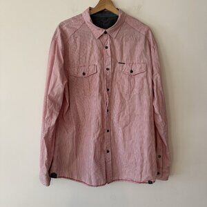 Marc Ecko Deadly Threads Cut & Sew Distressed Button Up Shirt XL Cotton Casual